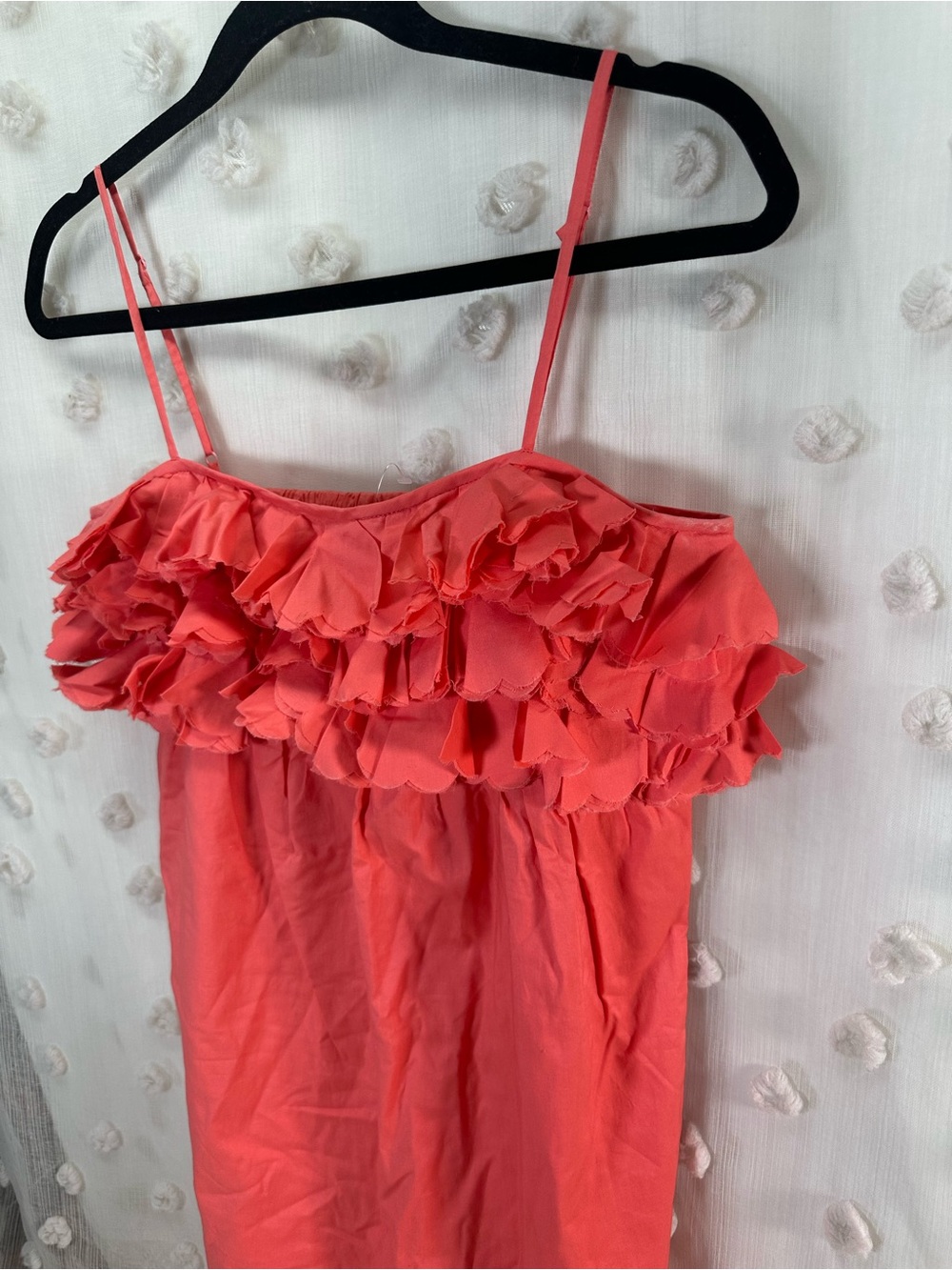 NWT J. Crew Women’s Coral Ruffle Spaghetti Strap Mini Dress Size Small - Picture 4 of 8